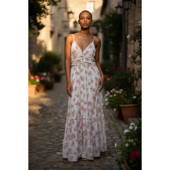 Altar'd State floral spaghetti-strap maxi dress NEW - Picture 1 of 6